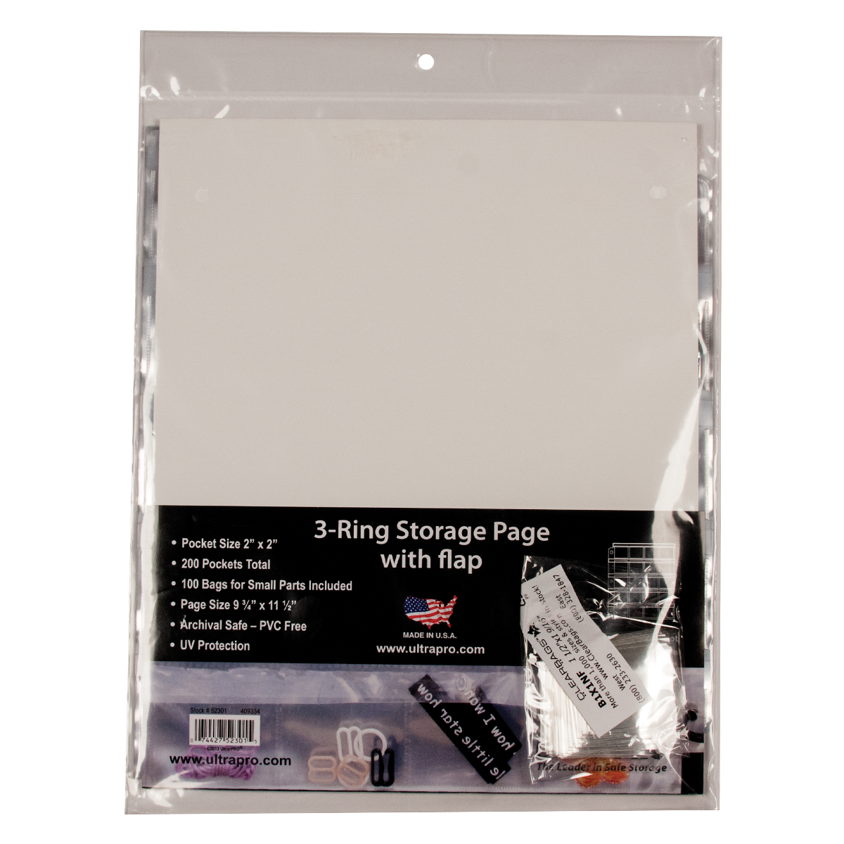 3-Hole Storage Pages (10ct) with Flaps