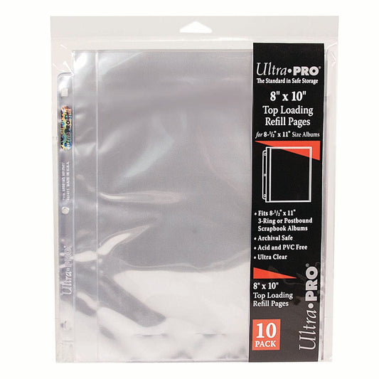 3-Hole Clear 8" x 10" Photo Pages